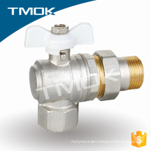 Double Union Female Thread Natural Brass Ball Valve With Long Handle